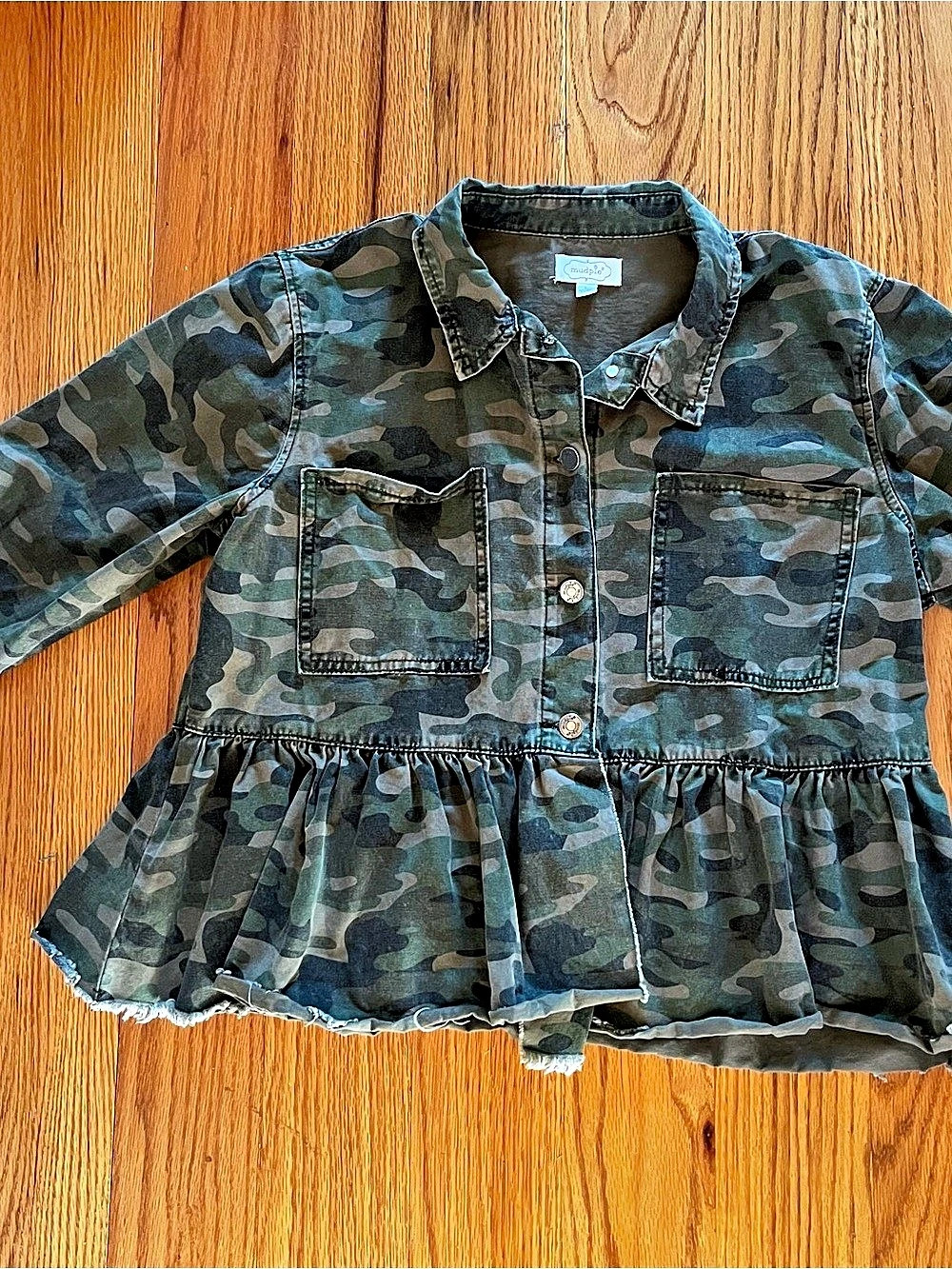 Camo Peplum Jean Jacket